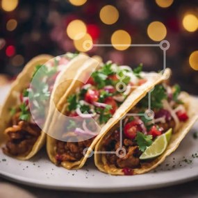 Intra Συλλεκτικό Ξύλινο Παζλ Plywood  4mm - Νόστιμα Tacos σε λευκό πιάτο Σε Ξύλινο Κουτί - Διαστάσεις: 10x10 cm – 25 κομμάτια