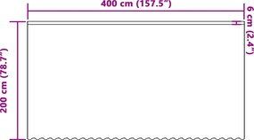 vidaXL Κουρτίνα Δαντέλας με κουρτίνες Λευκό 200 x 400 cm Πολυεστέρας