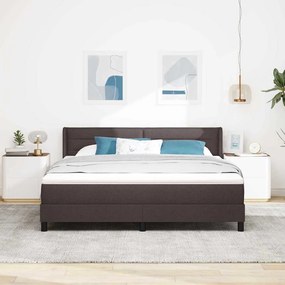 vidaXL Κρεβάτι box spring με στρώμα με στρώμα Σκούρο Καφέ 180 x 200 cm
