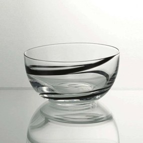 Μπωλ Παγωτού Spiral 52.025.23 Φ13cm Clear-Black Cryspo Trio Glass