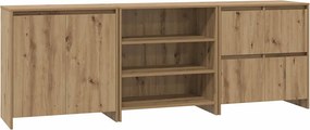 vidaXL Πλαϊνό γραφείο με συρτάρι 3 pcs Artisan Oak 70 x 41 x 75 εκ.