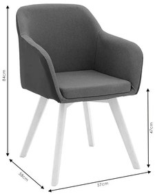 Καρέκλα - Πολυθρόνα Safira PU ύφασμα μαύρο-φυσικό 57x58x84εκ 2αδα 57x58x84 εκ.