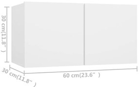 vidaXL Έπιπλα Τηλεόρασης Σετ 6 Τεμαχίων Λευκό από Επεξ. Ξύλο