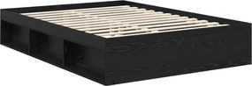 vidaXL Σκελετός Κρεβατιού Μαύρη Δρυς 150 x 200 cm Επεξεργασμένο Ξύλο