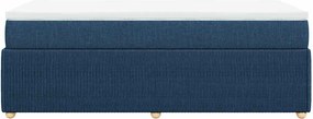 vidaXL Κρεβάτι Boxspring με Στρώμα Μπλε 90x190 εκ.Υφασμάτινο