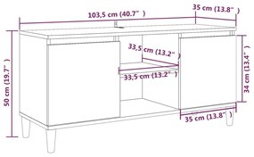 Έπιπλο Τηλεόρασης Γκρι Sonoma 103,5x35x50 εκ Μασίφ Ξύλινα Πόδια - Γκρι