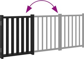 vidaXL Διαχωριστικό Σκύλων Πτυσσόμενο 3 Πάνελ Μαύρο 150 εκ Μασίφ Ελάτη