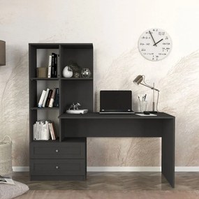 Γραφείο εργασίας Mantra Megapap χρώμα ανθρακί 150x60x152εκ.