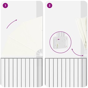vidaXL Αδιάφανο σκίαστρο μπαλκονιού Κρεμ 160 x 160 cm ύφασμα
