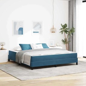 vidaXL Κρεβάτι box spring με στρώμα Σκούρο Μπλε 180 x 200 cm Βελούδο