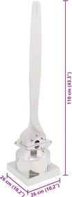 vidaXL Γλυπτική Ασημί 26 x 26 x 110 εκ. Αλουμίνιο