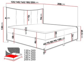 Επενδυμένο κρεβάτι Bergamo-Kafe-120 x 200