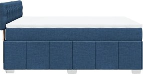 vidaXL Κρεβάτι Boxspring με Στρώμα Μπλε 160x200 εκ. Υφασμάτινο