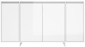 vidaXL Ραφιέρα Γυαλιστερή Λευκή 135x41x75 εκ. από Επεξεργ. Ξύλο