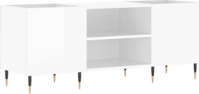 vidaXL Δισκοθήκη Γυαλιστερή Λευκή 121x38x48 εκ. από Επεξεργασμένο Ξύλο