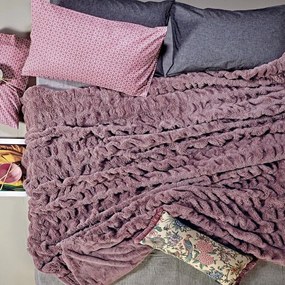 Κουβέρτα Γούνινη Lilah 20 Plum Kentia Υπέρδιπλο 220x230cm Οικολογική Γούνα