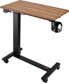 VEVOR Overbed Table Mobile Bed Side Desk with Electric Lifting &amp; 4 Wheels Wood