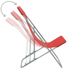 vidaXL Σεζλόνγκ Πτυσσόμενες 2 τεμ. Κόκκινες από Ατσάλι / Ύφασμα Oxford