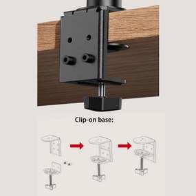 Βάση Γραφείου με Βραχίονα για 2 Οθόνες 15" έως 33" και έως 8kg