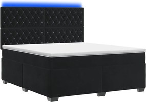 vidaXL Κρεβάτι box spring με στρώμα Μαύρο 140 x 200 cm Βελούδο