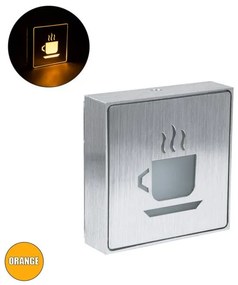 SENSATI 75661 Φωτιστικό Τοίχου Ένδειξης HOT COFFEE LED 1W AC 220-240V IP20-Σώμα Αλουμινίου-Μ11 x Π11 x Υ3cm-Πορτοκαλί Globostar- 75661