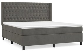 ΚΡΕΒΑΤΙ BOXSPRING ΜΕ ΣΤΡΩΜΑ ΣΚΟΥΡΟ ΓΚΡΙ 180X200 ΕΚ. ΒΕΛΟΥΔΙΝΟ 3132874