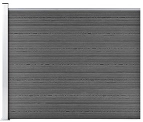 vidaXL Πάνελ Περίφραξης Μαύρο 175 x 146 εκ. από WPC