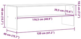 Έπιπλο Τηλεόρασης Γκρι Sonoma 120x40x40 εκ. Επεξεργασμένο Ξύλο - Γκρι