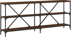vidaXL Τραπέζι Κονσόλα Καφέ Δρυς 180x30x75 εκ. Επεξ. Ξύλο/Σίδηρος