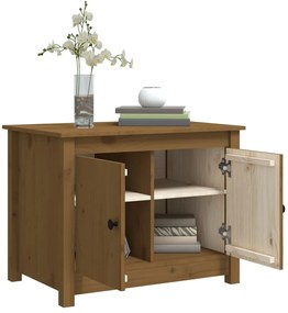 vidaXL Τραπεζάκι Σαλονιού Καφέ Μελί 71 x 49 x 55 εκ. Μασίφ Ξύλο Πεύκου