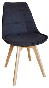 Καρέκλα Τραπεζαρίας Bianca 10.0087.S (Σετ 4τμχ) 49Χ53Χ82cm Black Wood, Fabric