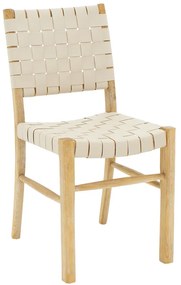 Καρέκλα Brane pakoworld ξύλο sonoma antique-έδρα pu εκρού Model: 102-000007