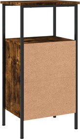 vidaXL Κομοδίνα 2 τεμ. Καπνιστή Δρυς 41 x 31 x 80 εκ. Επεξεργ. Ξύλο