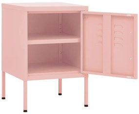 vidaXL Κομοδίνα 2 τεμ. Ροζ 35 x 35 x 51 εκ. Ατσάλινα