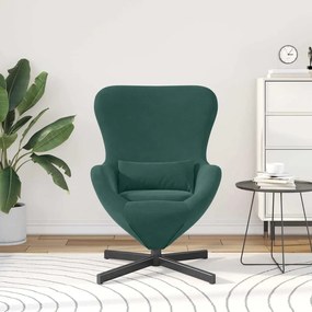 vidaXL Κάθισμα-αυγό Σκούρο Πράσινο 63 x 73 x 90 εκ Βελούδο