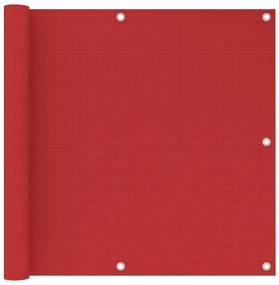 Διαχωριστικό Βεράντας Κόκκινο 90 x 500 εκ. από HDPE - Κόκκινο