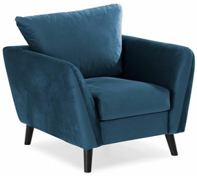 Πολυθρόνα Scandinavian Choice P103, Μπλε, 89x88x87cm, Ταπισερί, Πόδια: Ξύλο | Epipla1.gr