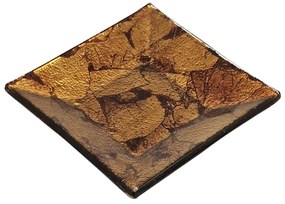 Artekko Artekko Golden Leaf Γυάλινο Πιάτο Γλυκού (15x15x2)cm 203-1012