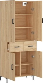 vidaXL Ντουλάπι Sonoma δρυς 69,5 x 34 x 180 εκ. από Επεξεργασμένο Ξύλο