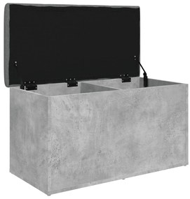 vidaXL Παγκάκι Αποθήκευσης Γκρι Σκυροδεμ. 82x42x45 εκ. Επεξεργ. Ξύλο