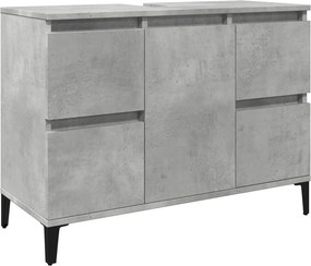 vidaXL Ντουλάπι Νιπτήρα Γκρι Σκυρ. 80 x 33 x 60 εκ. Επεξεργασμένο Ξύλο