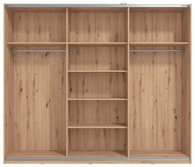 Ντουλάπα Mondego με Καθρέφτη 270 POG Artisan - Λευκή Λάκα 262.5x62.5x224 εκ. 262.5x62.5x224 εκ.