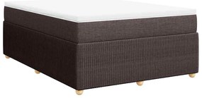 vidaXL Κρεβάτι Boxspring με Στρώμα Σκούρο Καφέ 160x200 εκ Υφασμάτινο