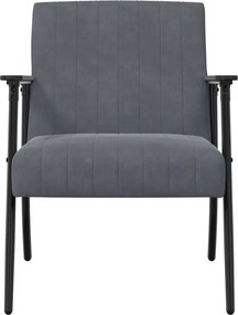 vidaXL Πολυθρόνα Σκούρο Γκρι 59 x 75 x 78 εκ Βελούδο