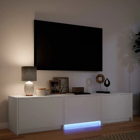 vidaXL Τηλεοπτική βιβλιοθήκη με LED 165 x 34 x 40 εκ. Λευκό