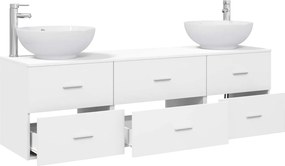 vidaXL Σετ Επίπλων Μπάνιου 3 τμχ. Λευκό 49,5 x 44,5 x 65 εκ