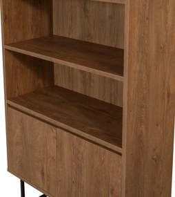 Βιβλιοθήκη Καρυδί / Μαύρο NUPRII 80x36x182