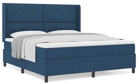 vidaXL Κρεβάτι με ελατήρια με στρώμα Μπλε 180 x 200 cm ύφασμα