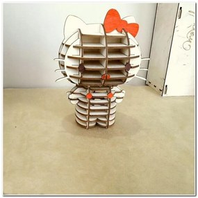 Intra απο ξύλο plywood 3mm-4mm πάχος - Hello Kitty 3D παζλ Δίασταση 30x30 cm Intraeaxys-joed5zd1