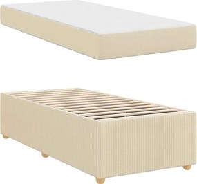 vidaXL Σκελετός Κρεβατιού με στρώμα Κρεμ 80 x 200 cm ύφασμα
